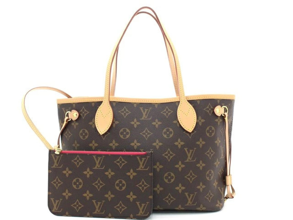 LOUIS VUITTON Neverfull Tote Bag Monogram Pouch
